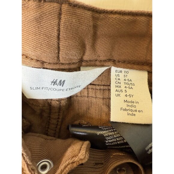 H&M BOYS Brown SLIM FIT CORDUROY PANTS SIZE 5T EUC - Picture 9 of 12